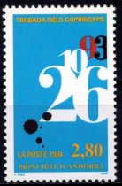 1994 - Andorre Fran&ccedil;ais Timbre n&deg; 453 - Rencontre des Co-Princes