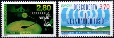 1994 - Andorre Fran�ais Timbres n� 444/445 - Europa