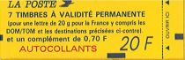 1994 - Bande carnet France 1505 - Marianne de Briat multiples adhésifs TVP rouge, 0,70cts