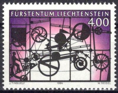 1994 - Liechtenstein Timbre n� 1025 - Oeuvre de Jean Tinguely (1925-1991)