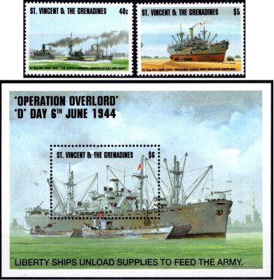 1994 - Saint Vincent Timbres n� 2199/2200 et Bloc n� 276 - 50e anniversaire du d�barquement des troupes alli�es en Normandie