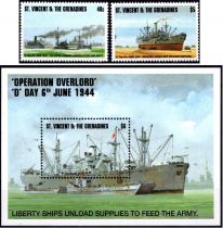 1994 - Saint Vincent Timbres n° 2199/2200 et Bloc n° 276 - 50e anniversaire du débarquement des troupes alliées en Normandie