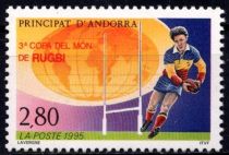 1995 - Andorre Fran&ccedil;ais Timbre n&deg; 455 - 3e coupe du monde de rugby