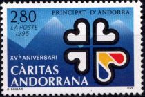 1995 - Andorre Fran&ccedil;ais Timbre n&deg; 456 - XVe anniversaire du Caritas Andorre