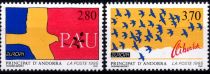 1995 - Andorre Fran&ccedil;ais Timbres n&deg; 457/458 - Europa