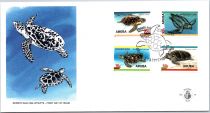 1995 - Aruba Enveloppe 1er jour Timbres n&deg; 164/167 - Les Tortues