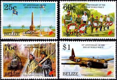 1995 - Belize Timbres n� 1035/1038 - 50e anniversaire de la fin de la seconde guerre mondiale