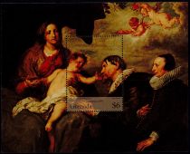 1995 - Grenade BF398-399 - Noël, détails de tableaux de Van Dyck