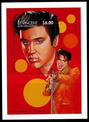 1995 - Saint Vincent BF304 - Centenaire du cin�ma, Elvis Presley