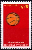 1996 - Andorre Fran&ccedil;ais Timbre n&deg; 468 - Basket-Ball