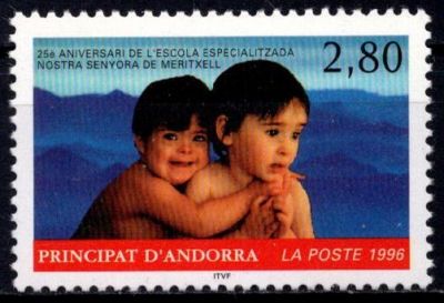 1996 - Andorre Fran�ais Timbre n� 469 - 25e anniversaire de l\'Ecole sp�cialis�e Notre-Dame de Meritxell