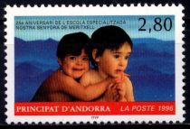 1996 - Andorre Fran&ccedil;ais Timbre n&deg; 469 - 25e anniversaire de l\'Ecole sp&eacute;cialis&eacute;e Notre-Dame de Meritxell