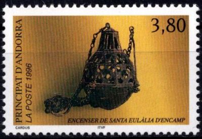 1996 - Andorre Fran�ais Timbre n� 475 - Encensoir de Santa Eulalia d\'Encamp