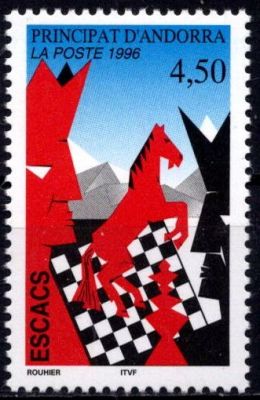 1996 - Andorre Fran�ais Timbre n� 477 - Les �checs