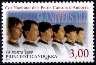 1996 - Andorre Fran�ais Timbre n� 480 - 5e anniversaire du Ch�ur National des Petits Chanteurs d\'Andorre