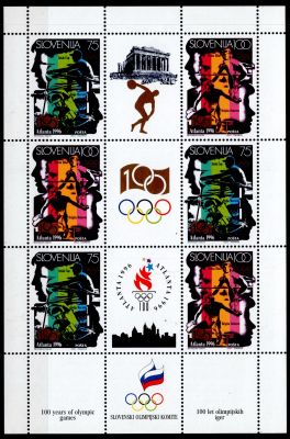 1996 - Slov�nie Feuille n� 154/155 - Jeux Olympiques d\'�t� - 1996 Atlanta