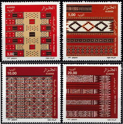 1997 - Alg�rie Timbres n� 1139/1142 - Artisanat - Tissages