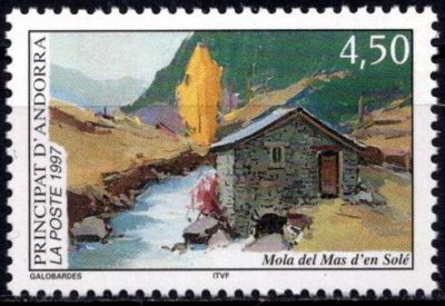 1997 - Andorre Fran�ais Timbre n� 490 - Moulin du \ Mas d\'en Sol�\ 