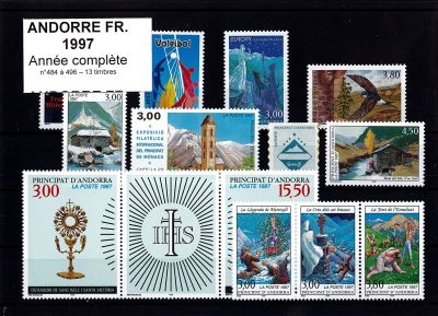 1997 - Andorre fran�ais timbres n� 484/496 - Ann�e Compl�te