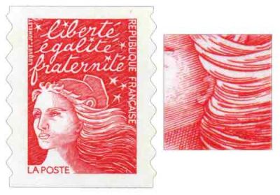 1997 - France Adh�sif 15 (3085) Marianne de Luquet TVP rouge La Poste bords ondul�s