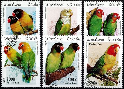 1997 - Laos 1257-1262 - Oiseaux - Perroquets