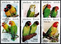 1997 - Laos 1257-1262 - Oiseaux - Perroquets