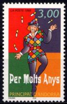 1998 - Andorre Fran&ccedil;ais Timbre n&deg; 497 -  \ Bon Anniversaire\ 