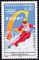 1998 - Andorre Fran&ccedil;ais Timbre n&deg; 498 - Jeux Olympiques d\'hiver &agrave; Nagano
