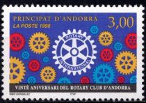1998 - Andorre fran&ccedil;ais Timbre n&deg; 500 - 20e anniversaire du Rotary Club d\'Andorre