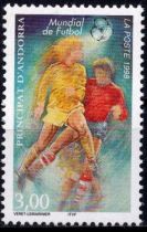 1998 - Andorre Fran&ccedil;ais Timbre n&deg; 503 - Coupe du monde de football en France