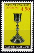 1998 - Andorre Fran&ccedil;ais Timbre n&deg; 506 - Calice de la Maison des Vall&eacute;es