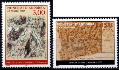 1998 - Andorre Fran�ais Timbres n� 508/509 - Cartes du Principat