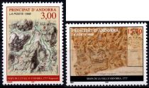 1998 - Andorre Fran&ccedil;ais Timbres n&deg; 508/509 - Cartes du Principat