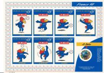 1998 - France Feuillet Footix Adh&eacute;sif n&deg; 17A - Coupe du monde de football France \'98