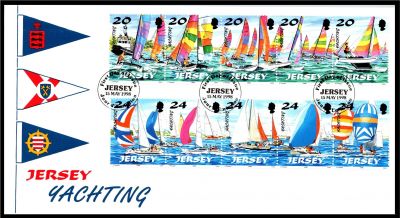 1998 - Jersey Enveloppe 1er jour n� 824/833 - Voile