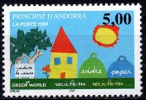 1999 - Andorre Fran&ccedil;ais Timbre n&deg; 513 - Recyclons