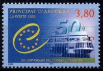 1999 - Andorre Fran&ccedil;ais Timbre n&deg; 515 - Cinquantenaire du Conseil de l\'Europe