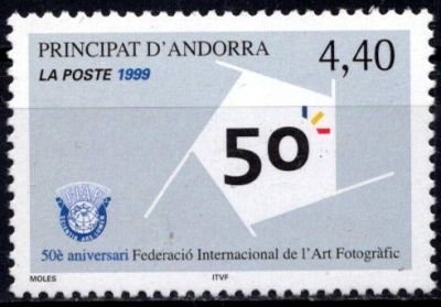 1999 - Andorre Fran�ais Timbre n� 521 - Cinquentenaire de la F�d�ration internationale d\'Art Photographique