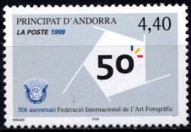 1999 - Andorre Fran&ccedil;ais Timbre n&deg; 521 - Cinquentenaire de la F&eacute;d&eacute;ration internationale d\'Art Photographique