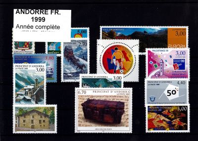 1999 - Andorre fran�ais timbres n� 512/524 - Ann�e Compl�te