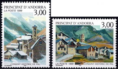 1999 - Andorre Fran�ais Timbres n� 519/520 - Ensemble historique de Pal