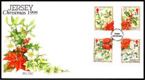 1999 - Jersey Enveloppe 1er jour n&deg; 911 - No&euml;l - Flore des f&ecirc;tes