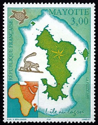 1999 - Mayotte Timbre n� 69 - L\'�le au lagon