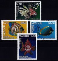 1999 - Mayotte Timbre n° 71/74 - Faune - Poissons du lagon