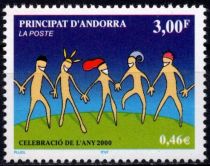 2000 - Andorre Fran&ccedil;ais Timbre n&deg; 525 - C&eacute;l&eacute;bration de l\'an 2000