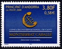2000 - Andorre Fran&ccedil;ais Timbre n&deg; 527 - Concours international du chant Montserrat Caball&eacute;