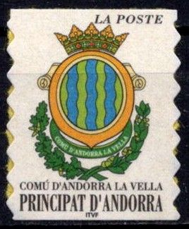 2000 - Andorre Fran�ais Timbre n� 528 - Commune d\'Andorre la Vieille - Blason