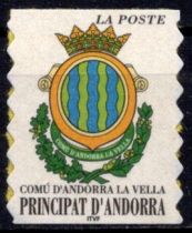 2000 - Andorre Fran&ccedil;ais Timbre n&deg; 528 - Commune d\'Andorre la Vieille - Blason