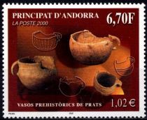 2000 - Andorre Fran&ccedil;ais Timbre n&deg; 538 - Poteries pr&eacute;historiques de Prats