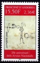 2000 - Andorre Fran&ccedil;ais Timbre n&deg; 539 - 25e anniversaire des Archives Nationales